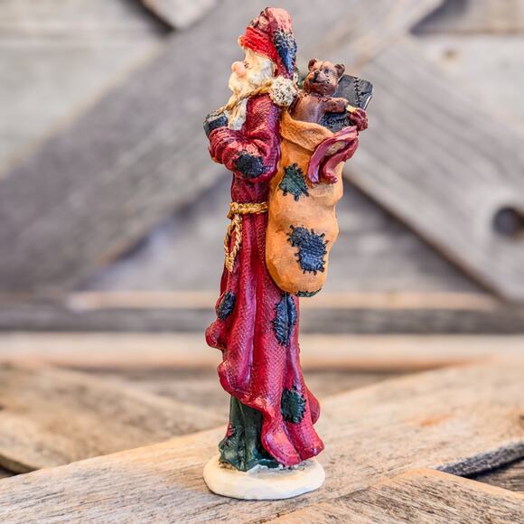 Roman Inc-Rustic Santa Christmas Collectible Hand Painted Decor-Original Box-6"H - Picture 4 of 11